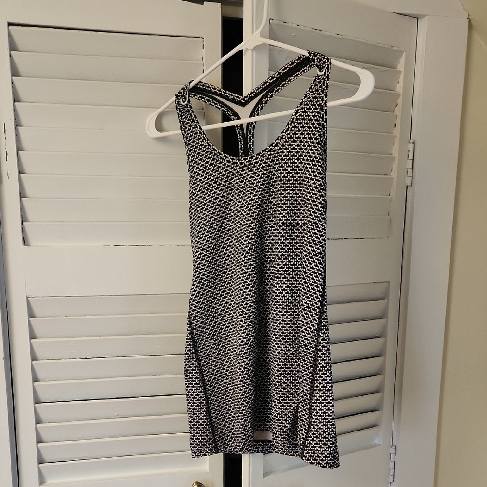 lululemon athletica Black and White Patterned Tank Top